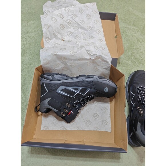 Larnmern Men Sz 12 Safety Shoes Steel Toe Work Boots Black Gray LM170202K NIB main image 4